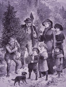 Weihnachtsbaumverkäufer (Stich) von Unknown artist