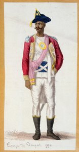 Cipaye von Bengalen (Indien) - Gravur, Ende des 18. Jahrhunderts