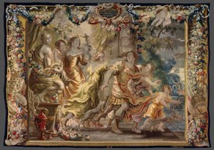 Clodius verkleidet als Frau aus Die Geschichte von Caesar und Cleopatra von Unknown artist