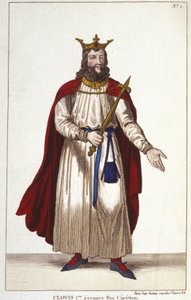 Chlodwig I. (466-511), König der Franken, Dynastie der Merowinger (Gravur 1830)