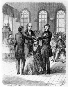 Bestätigung bei den Mormonen. Gravur des 19. Jahrhunderts von Unknown artist