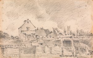 Kopie von Constables Gemälde, Dedham Lock und Mühle von Unknown artist