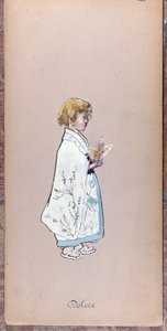 Kostüm von Il Bambino (Il Dolore) für die Uraufführung von Madame Butterfly von Giacomo Puccini, 1904. Sammlung des Museo della Scala in Mailand