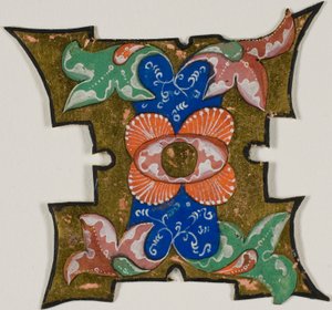 Geschmücktes Initial "I" mit Blättern aus einem Chorbuch