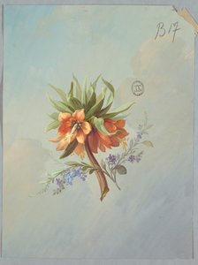 Entwurf für Tapeten und Textilien: Blumen von Unknown artist