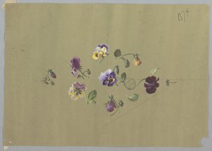 Entwurf für Tapeten und Textilien: Blumen