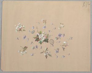 Entwurf für Tapeten und Textilien: Blumen