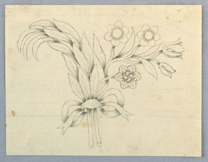 Entwurf für eine Brosche mit Blumen