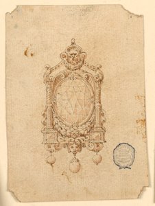 Entwurf für eine Brosche mit ovalem Diamanten von Unknown artist