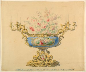 Entwurf für eine Jardiniere und einen Kandelaber von Unknown artist