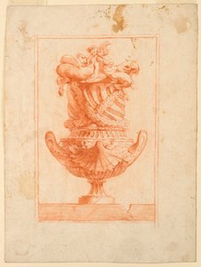 Entwurf für eine Vase mit Satyrn