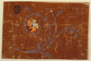 Entwurf für eine gewebte Blumenrolle von Unknown artist