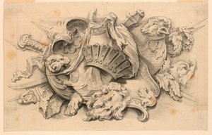 Entwurf für eine Trophäe aus Waffen von Unknown artist