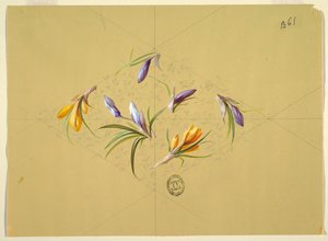 Entwürfe für Tapeten und Textilien: Blumen von Unknown artist