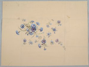 Entwürfe für Tapeten und Textilien: Blumen