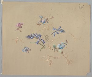 Entwürfe für Tapeten und Textilien: Blumen