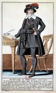 Directoire: Kostüm als Sekretär des Exekutivrats. Gravur aus dem 18. Jahrhundert. Paris, B.N.