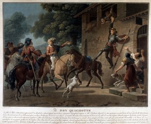 Don Quijote reitet auf seiner Lanze von Unknown artist