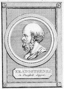 Eratosthenes (275 v. Chr. - 195 v. Chr.), Mathematiker, Astronom, Geograph und Dichter. Porträt aus der „Galleria degli antichi greci e romani“, Bd. II. Poschiavo 1784 von Unknown artist