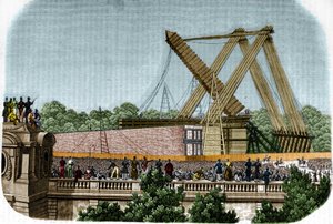 Errichtung des Obelisken von Luxor auf der Place de la Concorde. Paris, 25. Oktober 1836 von Unknown artist