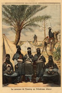 Ausstellung der Karawane der Tuareg im Wintervelodrom. Gravur in „Le petit journal“ 4/06/1894. Sammlung Selva. von Unknown artist