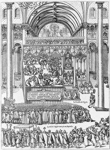 Exorzismus einer besessenen Frau in der Kirche Unserer Lieben Frau von Laon, 8. Februar von Unknown artist