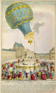 Erfahrung der Brüder Montgolfier am 19.09.1783 in Versailles von Unknown artist