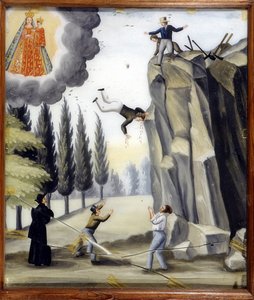 Felssturz - Ex-Voto der Notre Dame de Laghet von Unknown artist