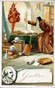 Faust von Goethe - Chromolithographie 19. Jahrhundert