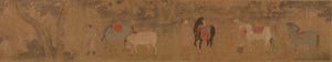 Figuren und Pferde in Landschaft von Unknown artist