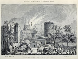 Brand der Kathedrale St. André, Bordeaux, 25. August von Unknown artist