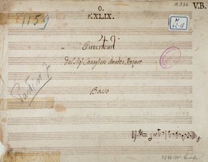 Erste Seite von Mithridate, König von Pontus, Oper von Mozart (1770)