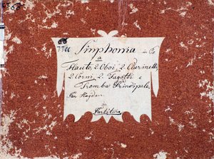Erste Seite der Partitur der Symphonie Nr. 66 in B-Dur von J. Haydn von Unknown artist