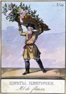 Blumenhändler in Russland im 19. Jahrhundert von Unknown artist