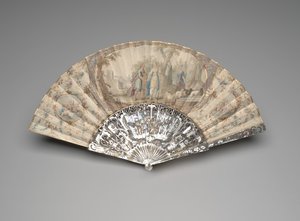Faltfächer mit Jakob, der Rachel am Brunnen trifft, ca. 1760er-70er