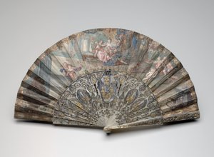 Faltfächer mit "Rinaldo und Armida," nach François Boucher, ca. 1734-50