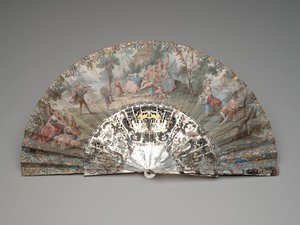 Faltfächer mit einer pastoralen Szene, ca. 1740er-50er
