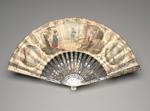 Faltfächer mit einer pastoralen Szene, ca. 1770er