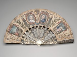 Faltfächer mit Porträtmedaillons von Marie Antoinette und Louis XVI, nach 1786 von Unknown artist