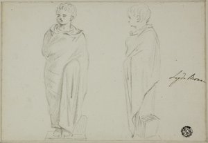 Frontal- und Seitenansichten einer Statue eines Jungen im Toga von Unknown artist