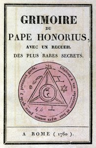 Frontispiz des Grimoires von Papst Honorius zur Beschwörung von Dämonen. von Unknown artist