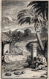 Frontispiz des Buches „Voyages et aventures de Francois Leguat et de ses compagnons en deux isles desertes des Indes Orientale“ von Francois Leguat (1637-1735), französischer Entdecker - 1708 von Unknown artist