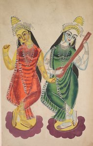 Göttinnen Lakshmi und Sarasvati (verso)