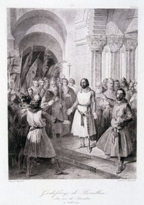Godefroi von Bouillon zum König von Jerusalem gewählt am 23. Juli von Unknown artist