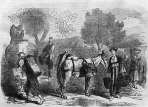 Traubenernte auf Zypern - Gravur aus „Le Journal Illustré“ von Unknown artist