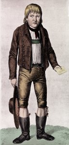 Große Rätsel: Porträt von Gaspard (Kaspar) Hauser, genannt der Waise von Europa, bei seinem Erscheinen in Nürnberg im Alter von etwa 16 Jahren am 26.05.1828. Es wurde angenommen, dass er aus einer illustren Familie stammte, aber seine Herkunft bleibt myste von Unknown artist