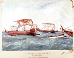 Griechische und etruskische Kriegsschiffe von Unknown artist