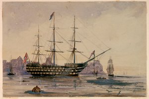 HMS Victory Portsmouth Harbour, 24. Oktober 1858 von Unknown artist