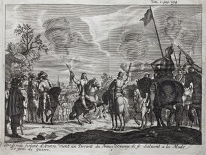 Henri, Graf von Brederode (Hendrik Graaf van Brederode) (1531-1568), verlässt Antwerpen (Niederlande), kommt vor Wilhelm I. von Oranien-Nassau (Oranje Nassau), Prinz von Oranien (oder Wilhelm der Schweiger).