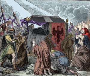 Heinrich VII. wird von seinem Volk betrauert